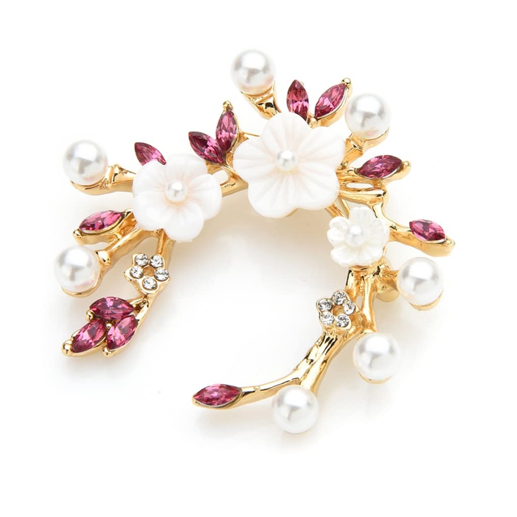 Broche de Flores para Mujer, Corona Rosa y púrpura, Accesorios para Abrigos, Broche de Fiesta para Oficina y Boda, Regalos