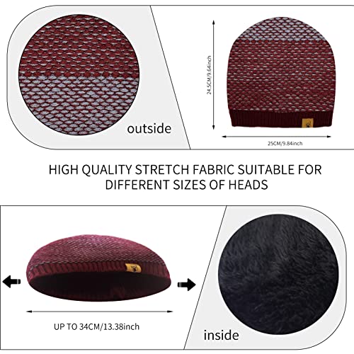 Womens Beanie Hat Scarf with Touchscreen Gloves Skull Cap Neck Warmer with Fleece Lined Long Scarves for Women Men2