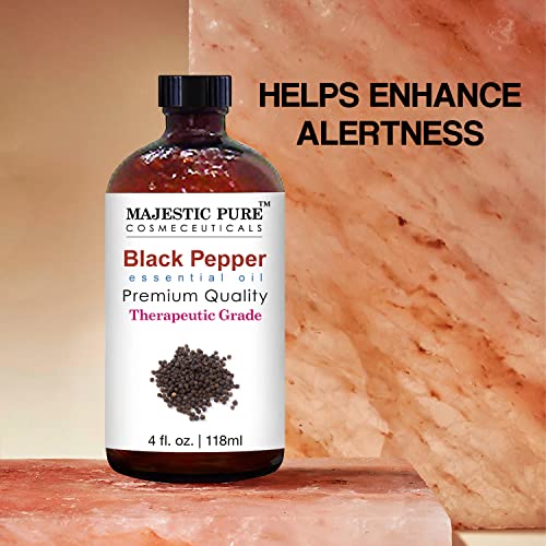Image of MAJESTIC PURE Black Pepper Essential Oil, Therapeutic Grade, Pure and Natural Premium Quality Oil, 4 Fl Oz