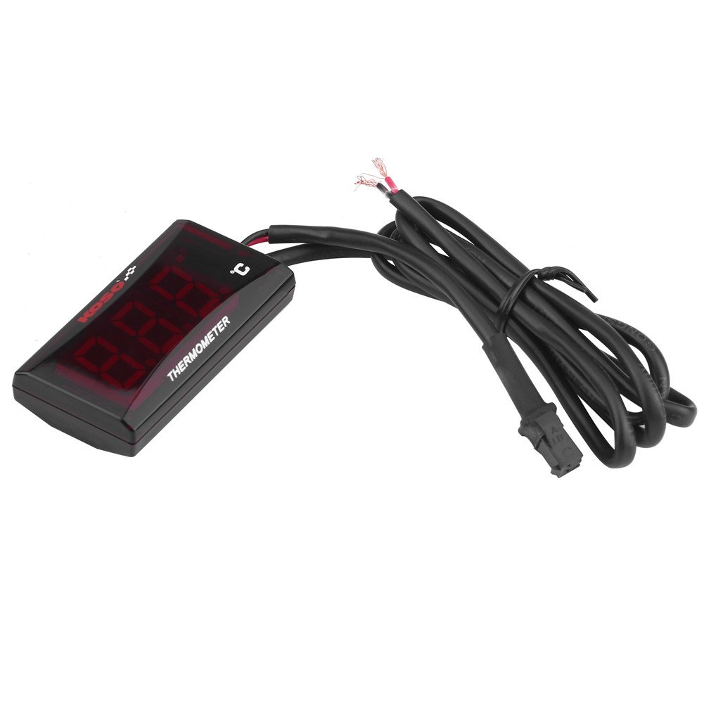 Thermomètre numérique universel de moto jauge de température de l'eau pour Scooter de course avec voltmètre universel de lumière rouge et bleue(Rétroéclairage rouge)+thermometre moto thermometre moto