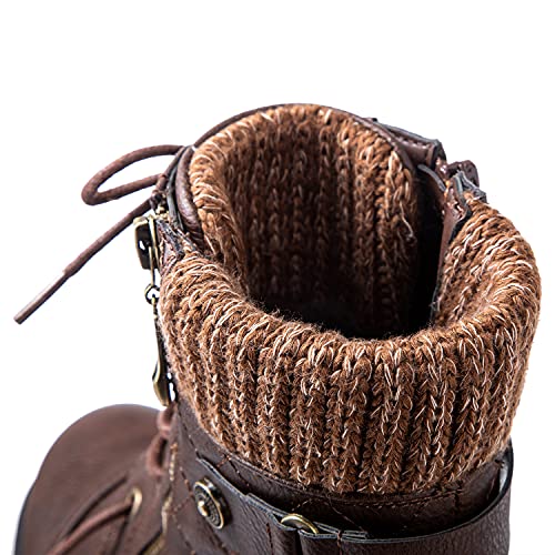 GLOBALWIN Women's Ankle Booties Fashion Combat Boots Fall Boots For Women Comfortable Low Heel3