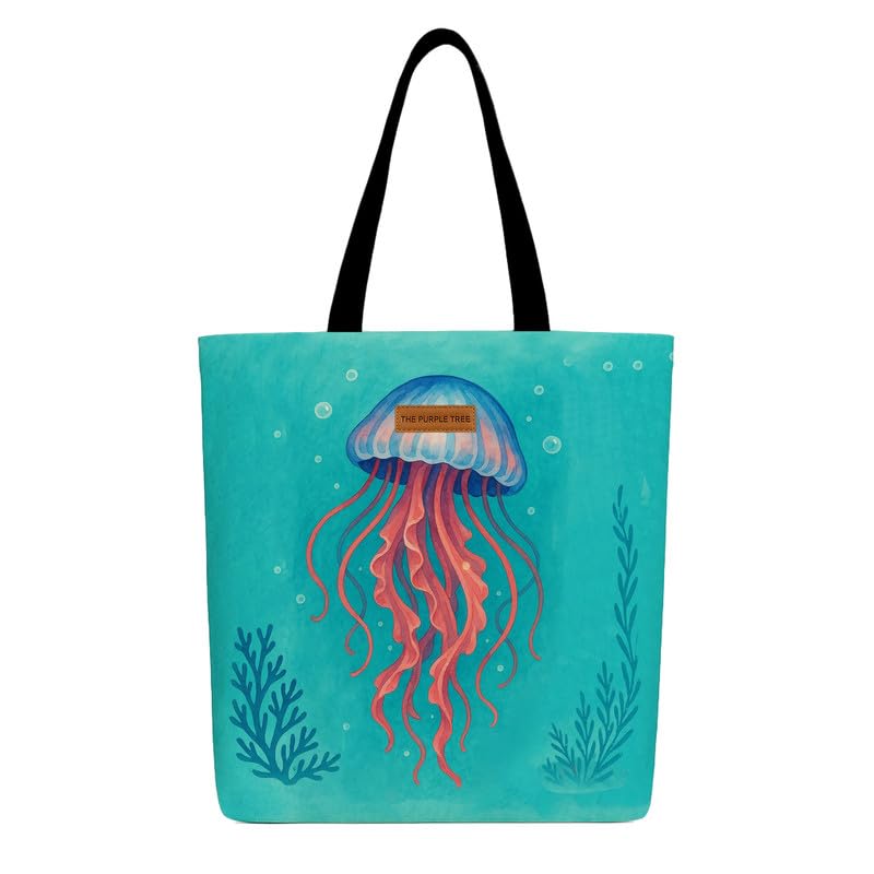 Image of The Purple Tree Eco-Friendly Canvas Tote Bag, Sustainable, Reusable Shopping, Beach, Travel or Everyday Tote, Wide Tote Bag