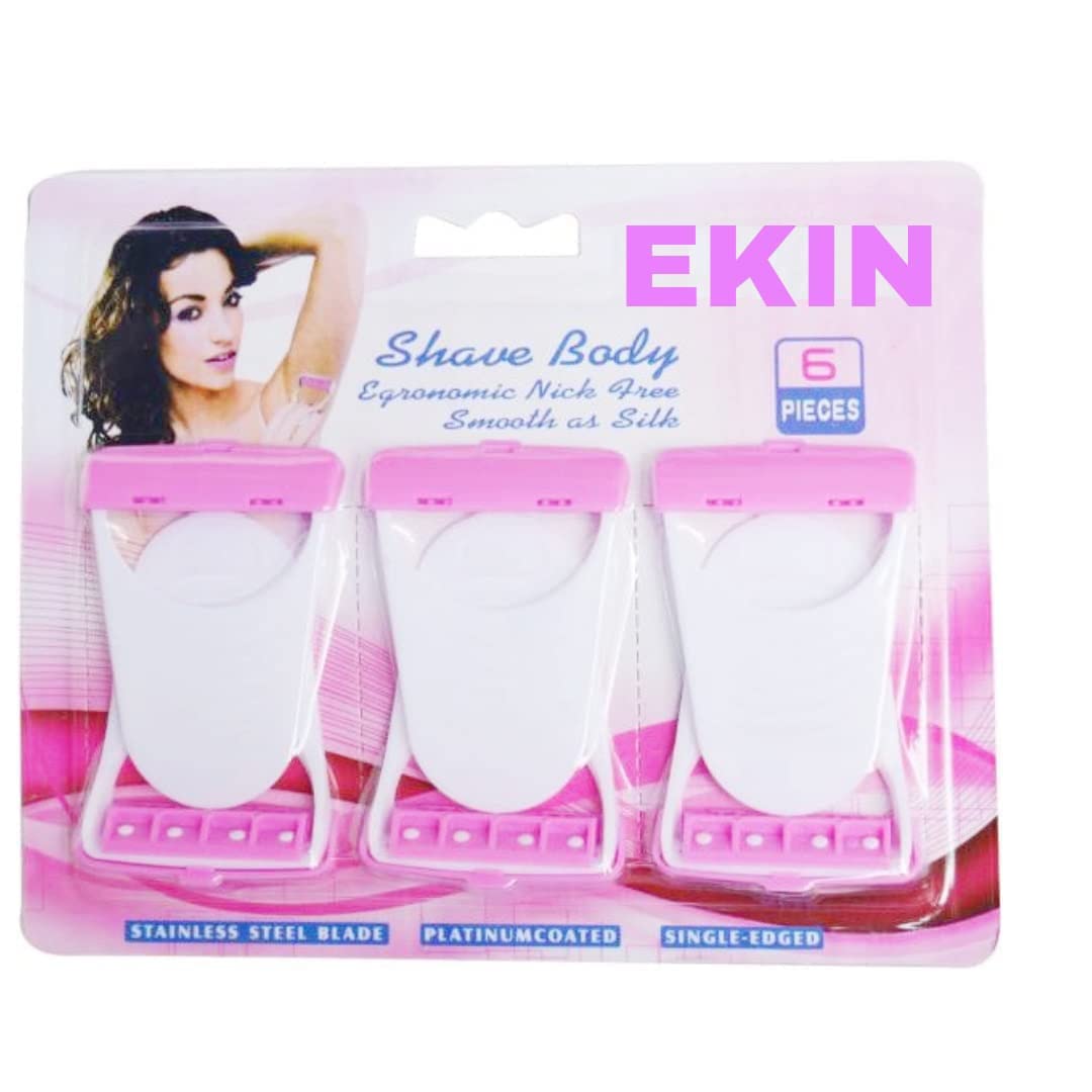 EKIN Underarm Razor For Women | For Instant Hair Removal | Easy to Use, Disposable and Washable | Platinum Coated Water Resistant Blades