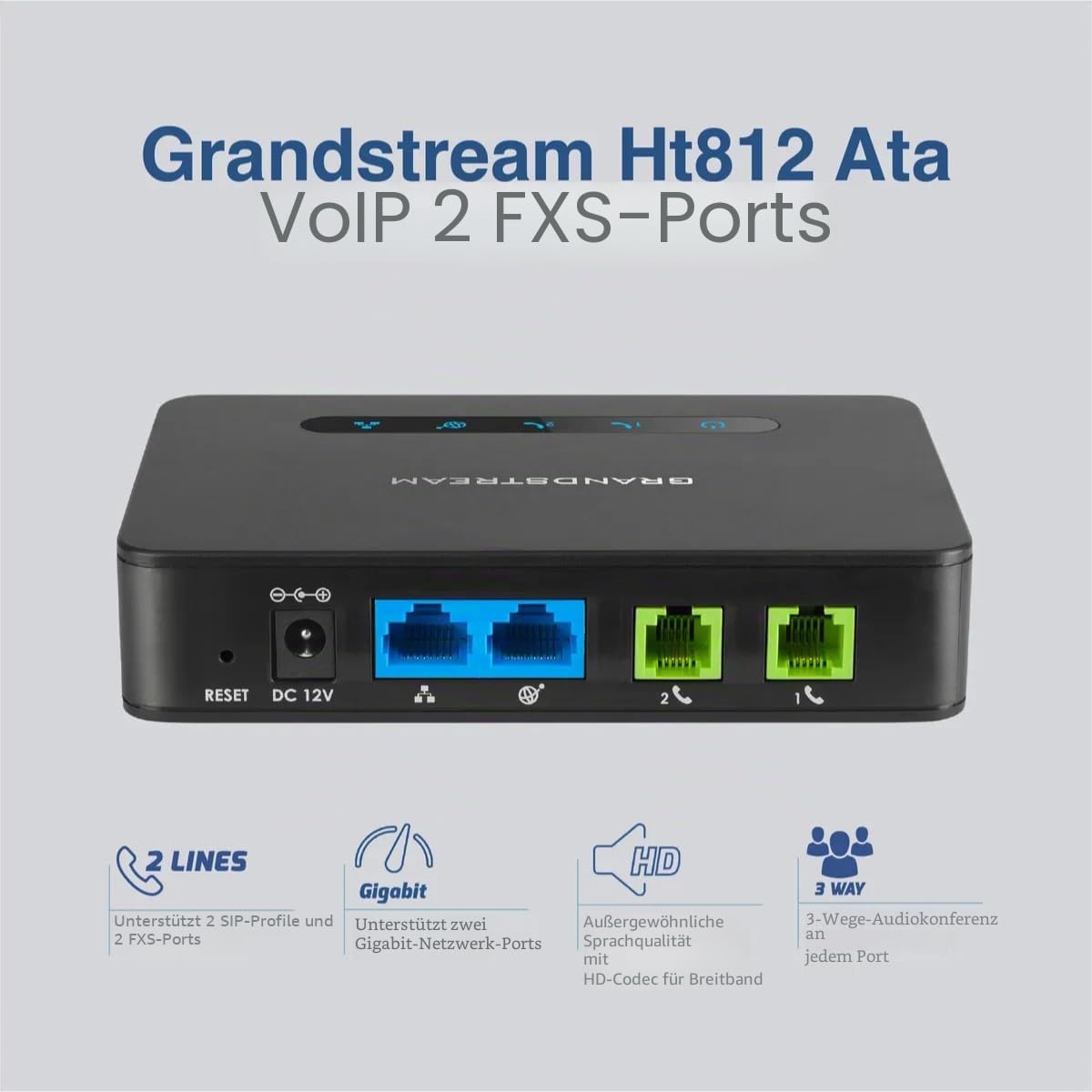 Grandstream HT812 v2 2FXS Gateway