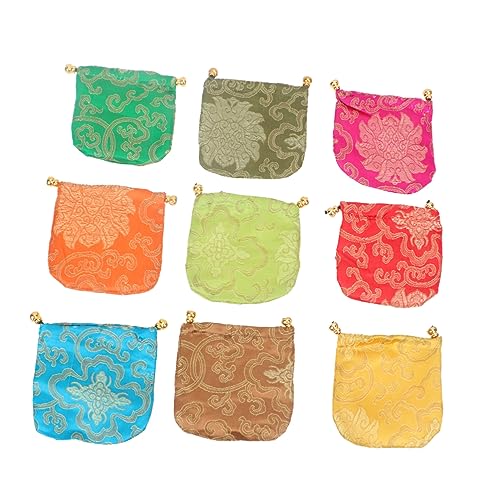 DONFAMDS 18個シルク製巾着バッグ ジュ 収納用 包装袋 レット保管に 種ダム柄