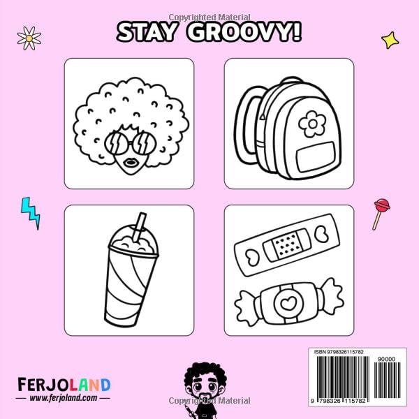 Cute & Groovy: Coloring Book for Adults and Kids, Bold and Easy, Simple and Big Designs for Relaxation with adorable illustrations (Cute and Easy Coloring Book) - Image 2