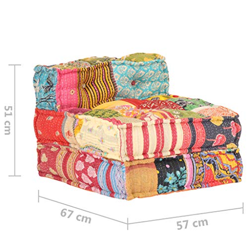 vidaXL Pouf Modular Sitzpouf Sitzpuff Sitzhocker Bodenkissen Sitzkissen Ottomane Hocker Chaiselongue Patchwork Sitzmöbel… – Bild 6