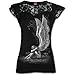 spiral-direct-enslaved-angel-lace-layered-cap-sleeve-top-camiseta-negro-black-001-48-talla-del-fabricante-x-large-para-mujer