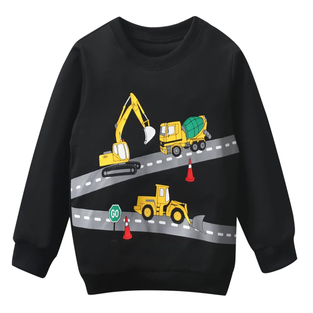 Popshion Toddler Boys Sweatshirt Cotton Lightweight Kids Winter Warm Sweater Crewneck Pullover Tops