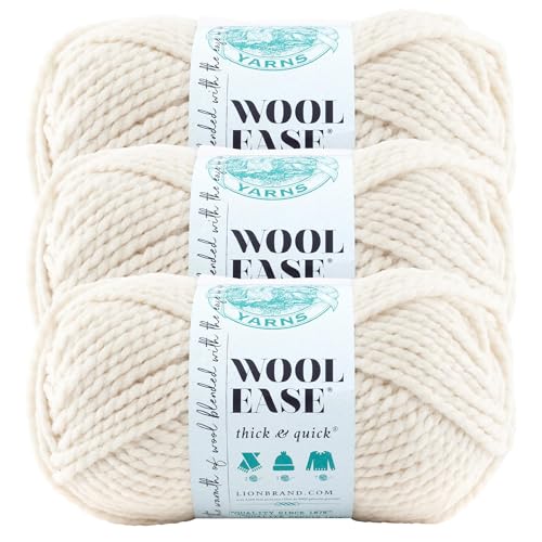 Lion Brand Yarn Wool-Ease Thick & Quick Yarn, Soft and...