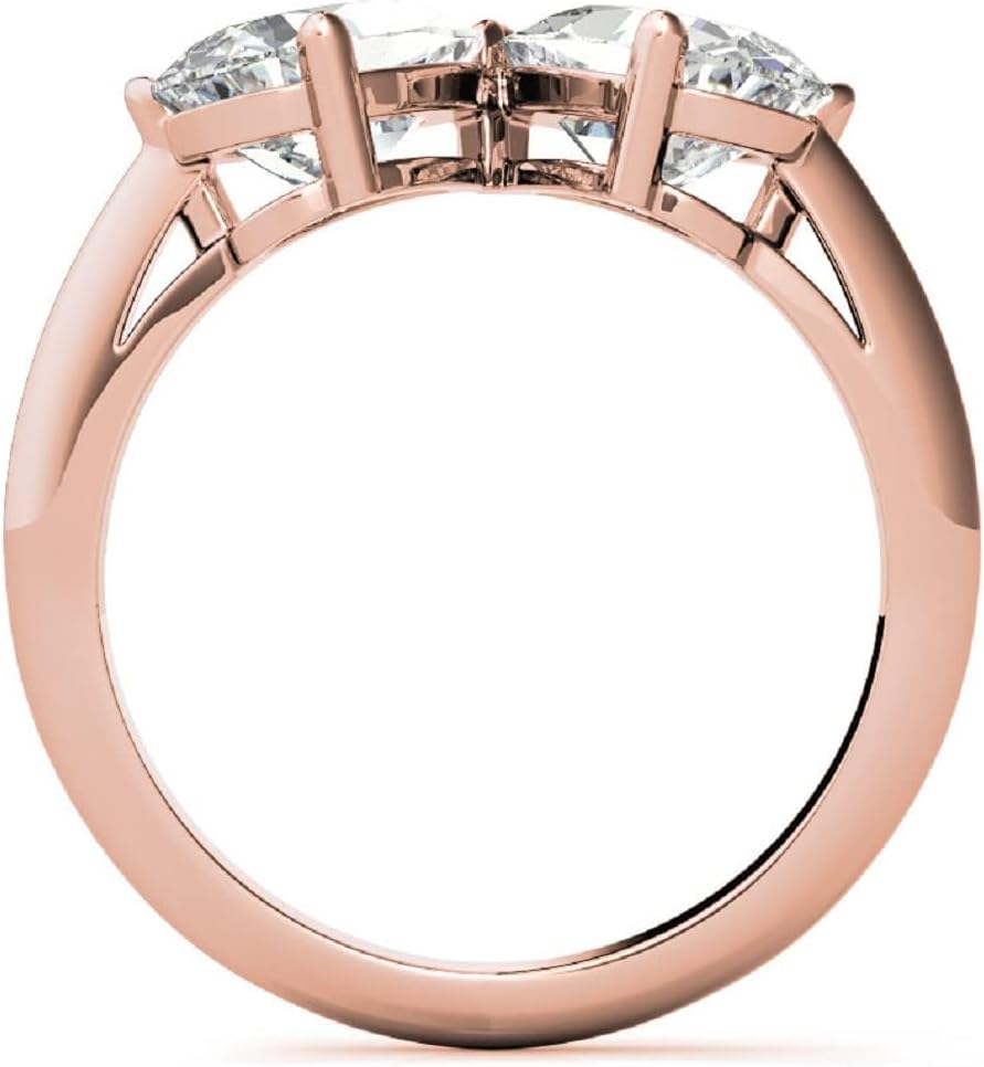 3TCW-6TCW Pear Cut Solitaire Toi Et Moi Engagement Ring Handmade Wedding Ring for Women Anniversary Promise Gifts for Her Moissanite