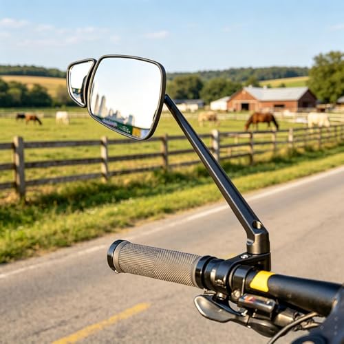 Espejo de bicicleta con doble lente gran angular para ciclismo de carretera seguro 2