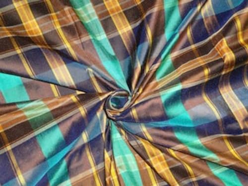 Silk Dupioni tissu à carreaux multicolores pour couture
