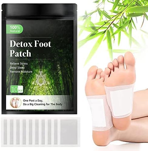 Detox Foot Patches, Deep Cleansing Detox Foot Pads to Remove Toxins and Clean Body, 100% Natural Organic Bamboo Foot Detox Patches for Stress Relief, Deep Sleep and Enhance Blood (10 PCS)