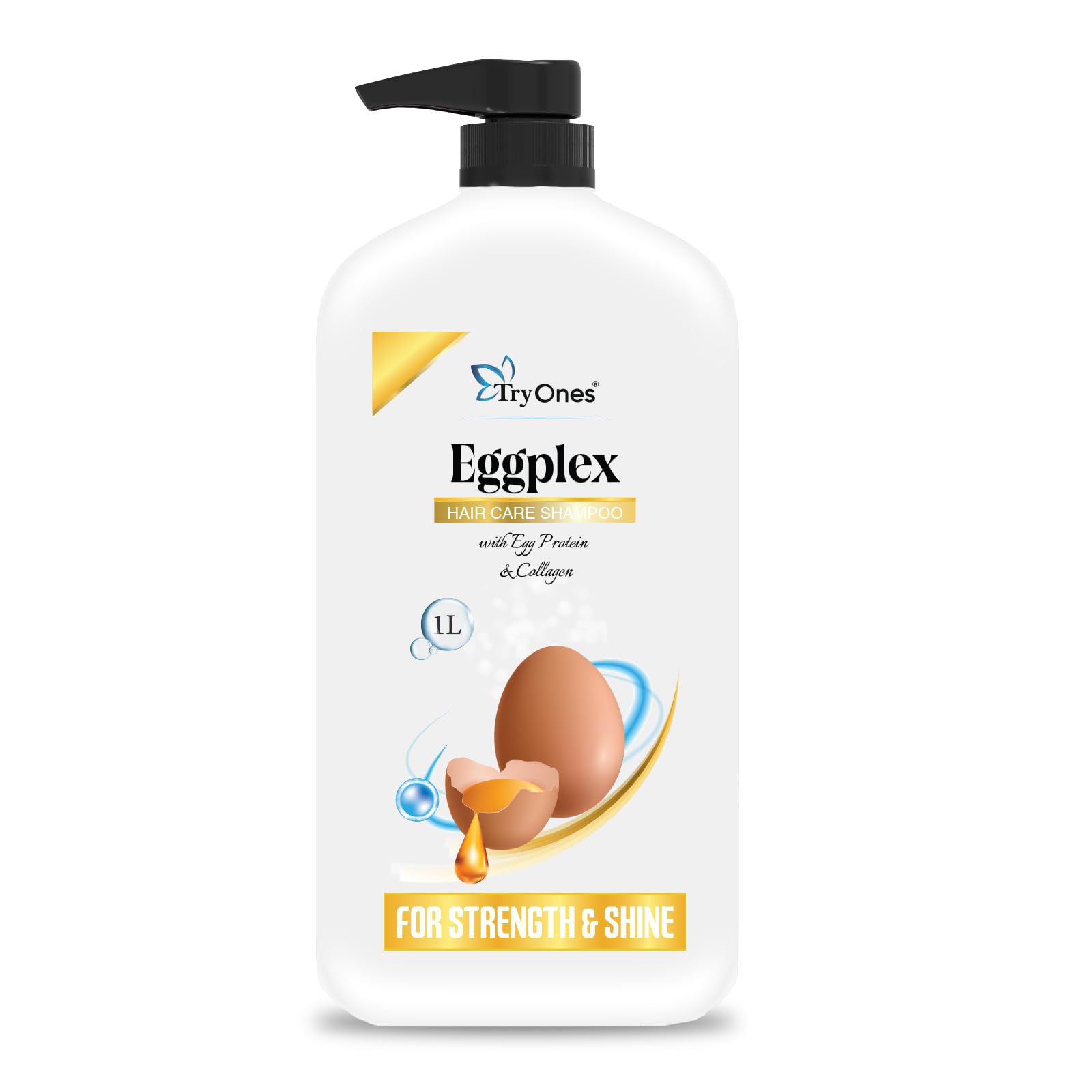 TryOnes Eggplex Shampoo, Shampoo for Thicker & Shinier Hair, Strength and Shine | For Men & Women- 1000 ml