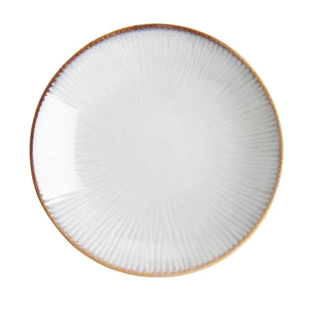 nisbets limited Olympia Drift Grey Embossed Coupe Low Bowl - 260x46mm 10" (Box 4)
