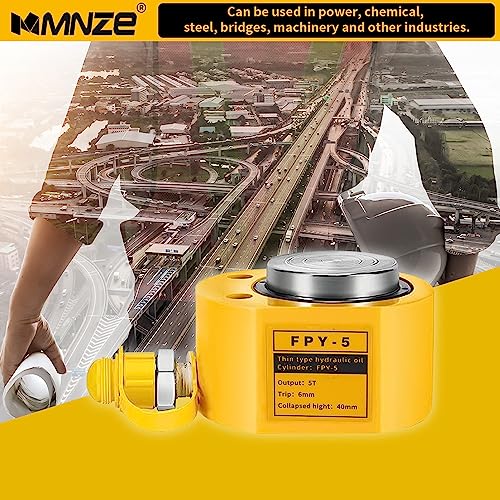 Image of 5T 6mm /0.24 inch Stroke Hydraulic Cylinder Jack Mini Hydraulic Ram Jack Porta Power Retract Automatically Split Hydraulic Single Acting Lifting Cylinders for Machinery Ship Bridge Construction