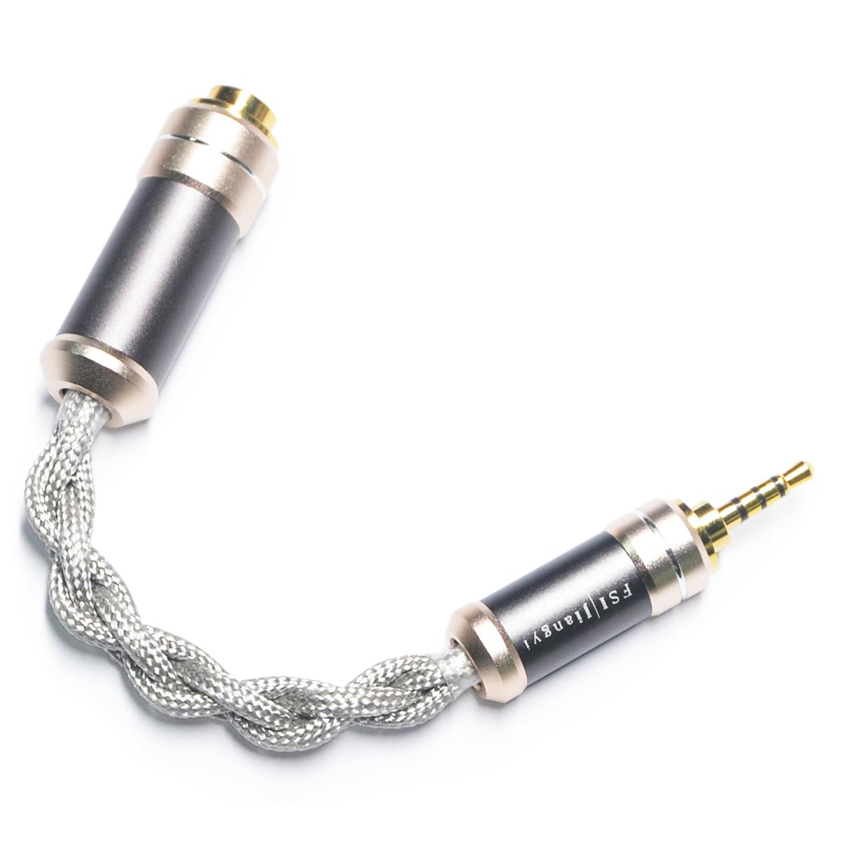 FSIjiangyi 2.5mm Balanced Male to 4.4mm Balanced Female Portable Headphone Adapter Cable 6N Single Crystal Silver Portable Conversion Cable, IEM Adapter Hi-Fi Cable