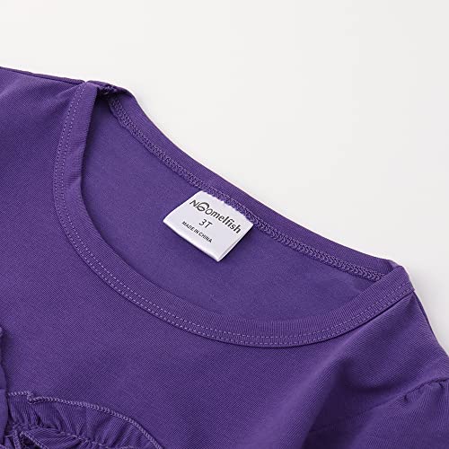 Noomelfish Girls Ruffle Heart T-Shirts Cute Long Sleeve Tee Tops (4-12 Years)3