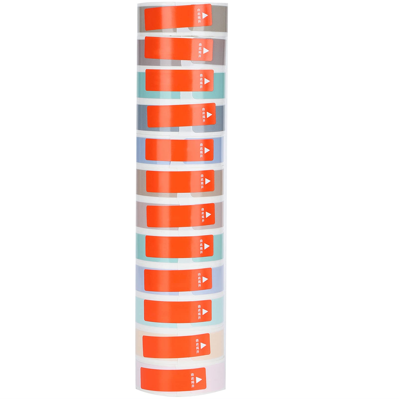 12 rouleaux d'autocollants thermiques imperméables, papier d'étiquette adhésif en PVC pour le rangement de la cuisine, vêtements, identification de bijoux, 12 x 30 mm, 180 (Costume d'automne)