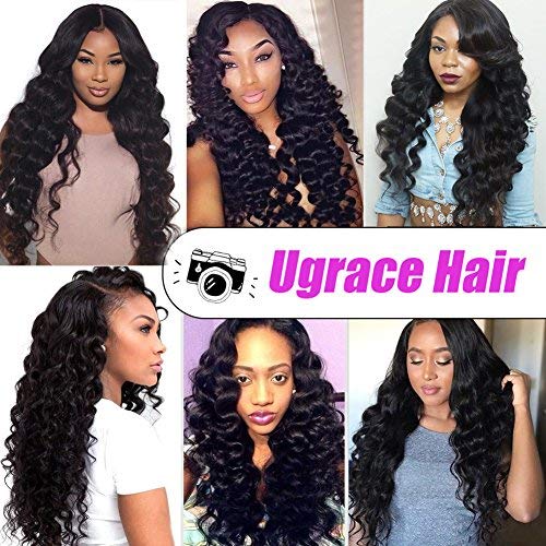 Loose Deep Wave Closure Virgin Human Hair Lace Closure with Baby Hair Soft and Bouncy 4x4 Inch Closure with Bleached Knots Natural Color Can Be Dyed and Bleached 8 Inch Free Part