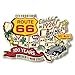 Route 66 100 Years Map Magnet by Classic Magnets, 4" x 2.8", Collectible 3D Rubber Vintage-Style Souvenirs and Gifts Made in The USA
