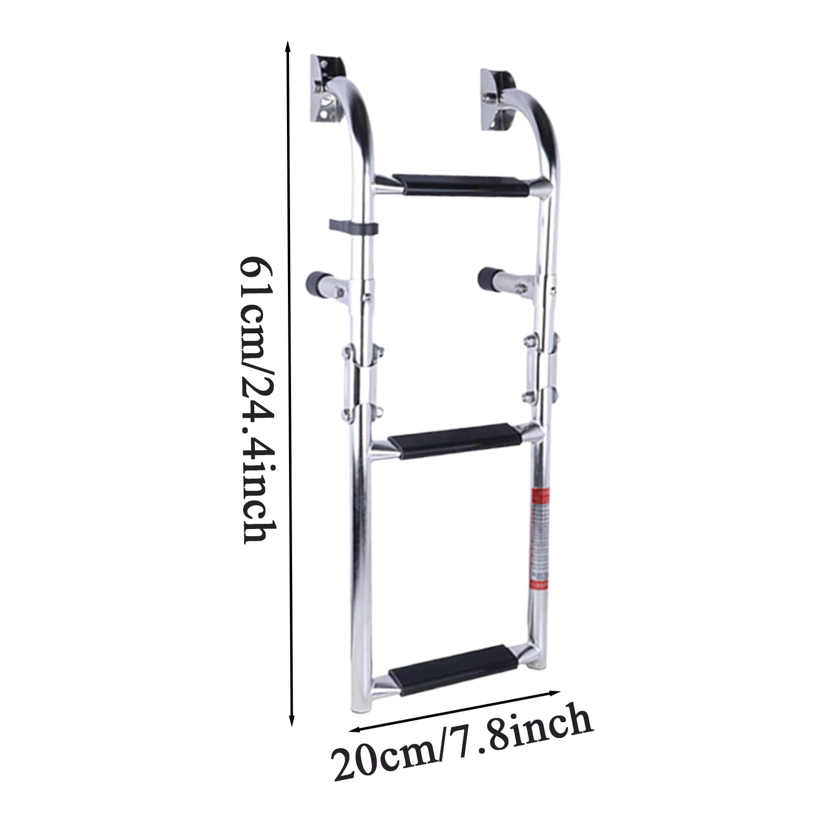 Składana Drabina Łodzi 2+1 stopniowe akcesoria jachtowe ze stali | Antypoślizgowa drabinka morska do sportów wodnych, dla nurków i żeglarzy, na pomosty, i jeziorem