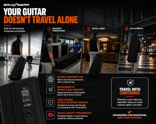 Image of Gruv Gear Electric Guitar Case Soft, Patented Electric Guitar Gig Bag with Adjustable Backpack Straps, Easy Rolling Wheels, Travel Approved, Multiple Pockets for Guitar Accessories, Lightweight Case