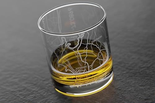 Vista 266 de Well Told Vaso grabado de Washington DC Map Rocks, vidrio de whisky antiguo (11 onzas, transparente), regalo para los amantes del whisky 147-Claro