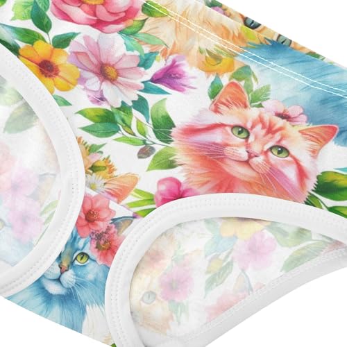 Cotton Toddler Girls Underwear Flowers Blue Orange Cats Animal Girl Panties Cute Stylish Briefs Girls Undies 2t4