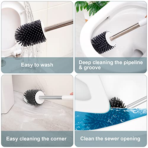 Toilet Brush, HIYAA Toilet Brushes & Holders Silicone - Image 2