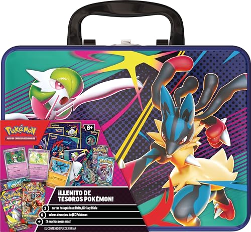Pokémon: Maletín de Coleccionistas de Mega-Gardevoir y Mega-Lucario de JCC Pokémon (3 Cartas holográficas, 6 Sobres de Mejora y Mucho más)