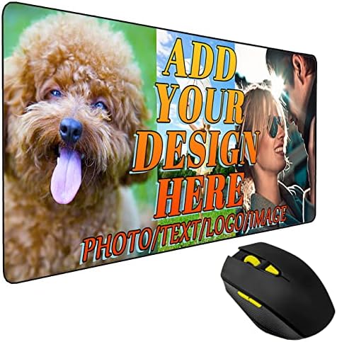 Custom Mouse Pad Personalized Gaming Mouse Pad with Photo Text Make Your Own Large Mouse Pad for PC Laptop Desk Office 16"x29.5"