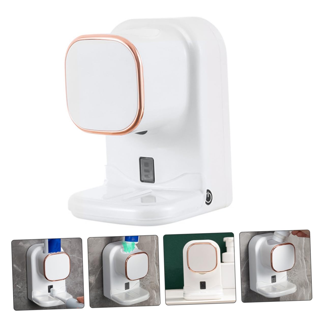 FRCOLOR Distributeur Dentifrice Automatique Mural Sans Perçage Presse-tube Pour Salle De Bain Cuisine
