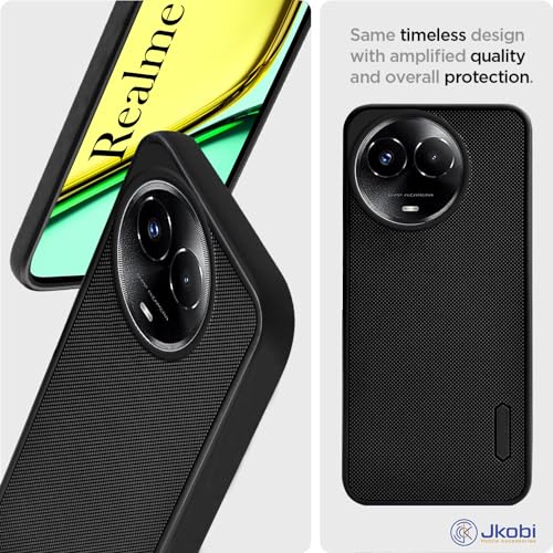 Image of Jkobi Back Cover Case for Realme C67 (Textured Grip Design | Camera Protection | Slim and Light Weight | Soft Touch and Feel | Black)