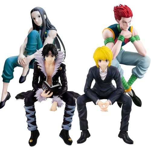 Tongyundacheng Lot de 4 figurines d'anime Chrollo Lucilfer Kurapika Illumi Zaoldyck Hisoka en PVC - 15 cm - Figurines de collection décoratives