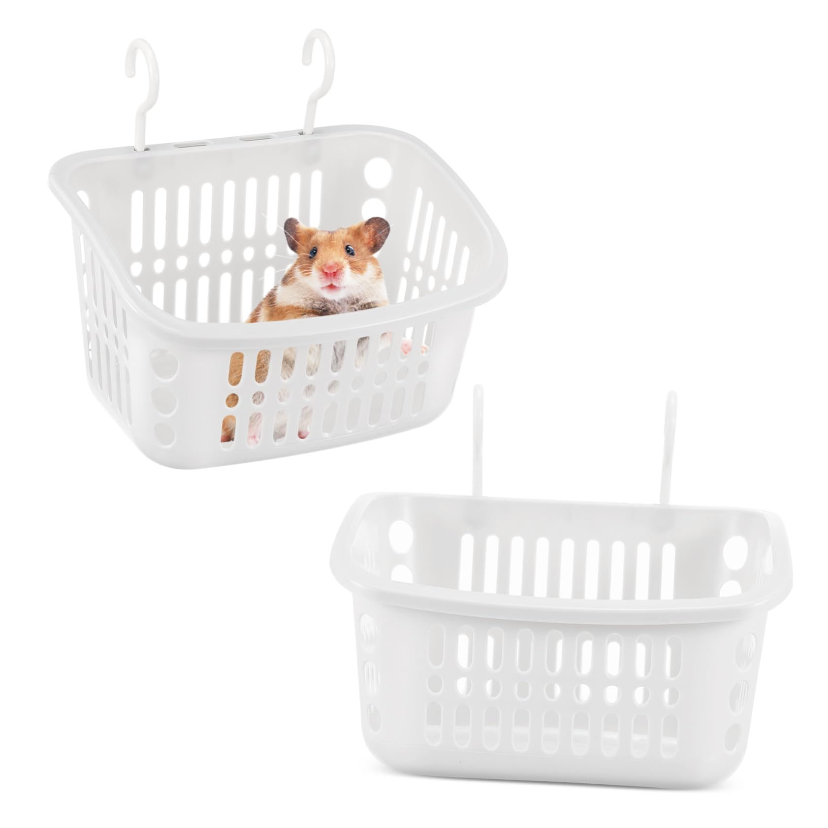 Gatuida 2pcs White Sputnik Rat House Hanging Hamster Basket Bed with Skin-friendly Pp Material, Easy to Clean and Practical Pet Hanging Baskets for Small Pet Animals and Hamster Play