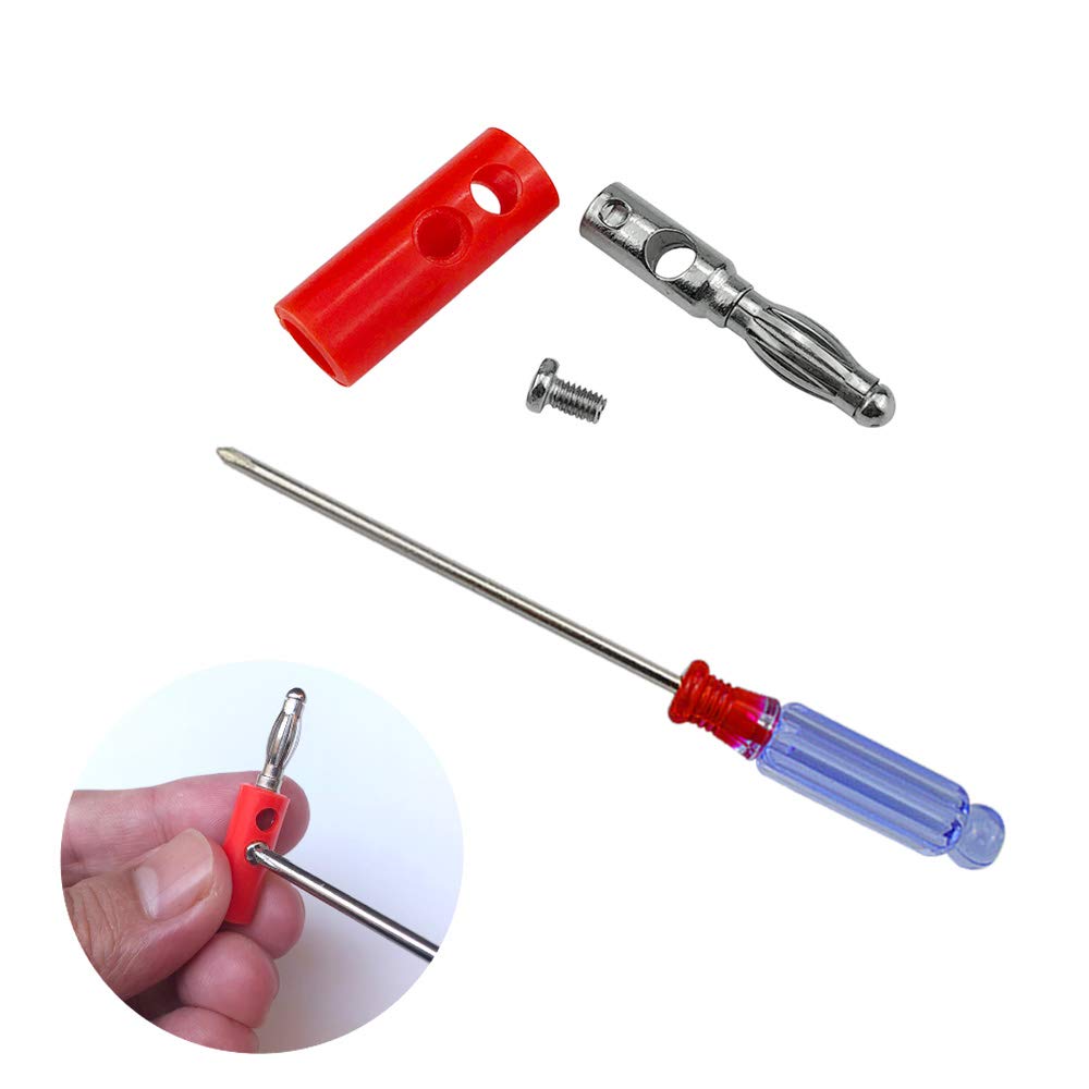 CYIOU 40 Pièces Fiches Bananes 4mm Banane Douille Kits Fiche Banane