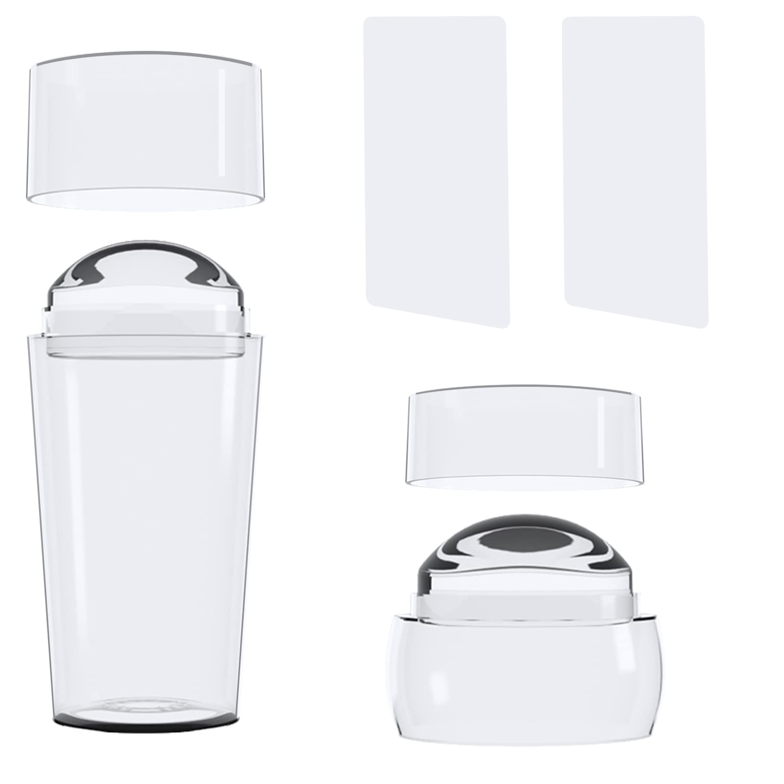 ANGNYA 2PCS Jelly Nail Art Stamper,Stampo in Silicone per Unghie Stampini Nail Art con 2 Raschietti e 2 Stampi in Silicone?Trasparente?