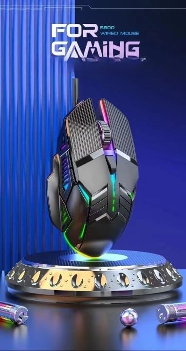 Image of Game Wired Luminous Mouse Silent USB Mouse with RGB Lighting for Desktop, Office & Gaming Use 1.2m Cable Length & Laptop Compatible Designed for Ergonomic Comfort