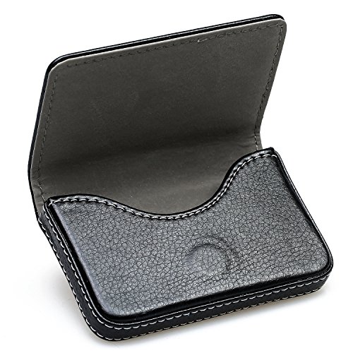 Image of RFID Blocking Wallet - Minimalist Leather Business Credit Card Holder - Black