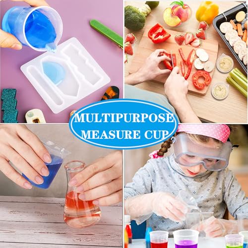 Image of 4 Pcs 100ml /3.4oz Plastic Measuring Cups for Liquids, Clear Small Plastic Measuring Cup,100ml Lab Graduated Beaker, Multipurpose Reusable Mixing Cups for Kitchen Cooking Medicine Measure Tool