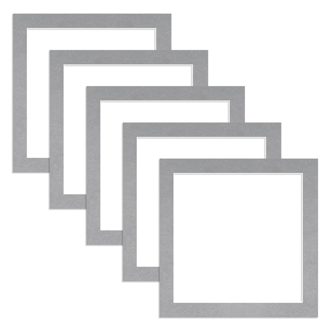Alison Kingsgate 50X50CM Silver Picture Mount - 40X40CM Aperture - Pack 5 — image 1
