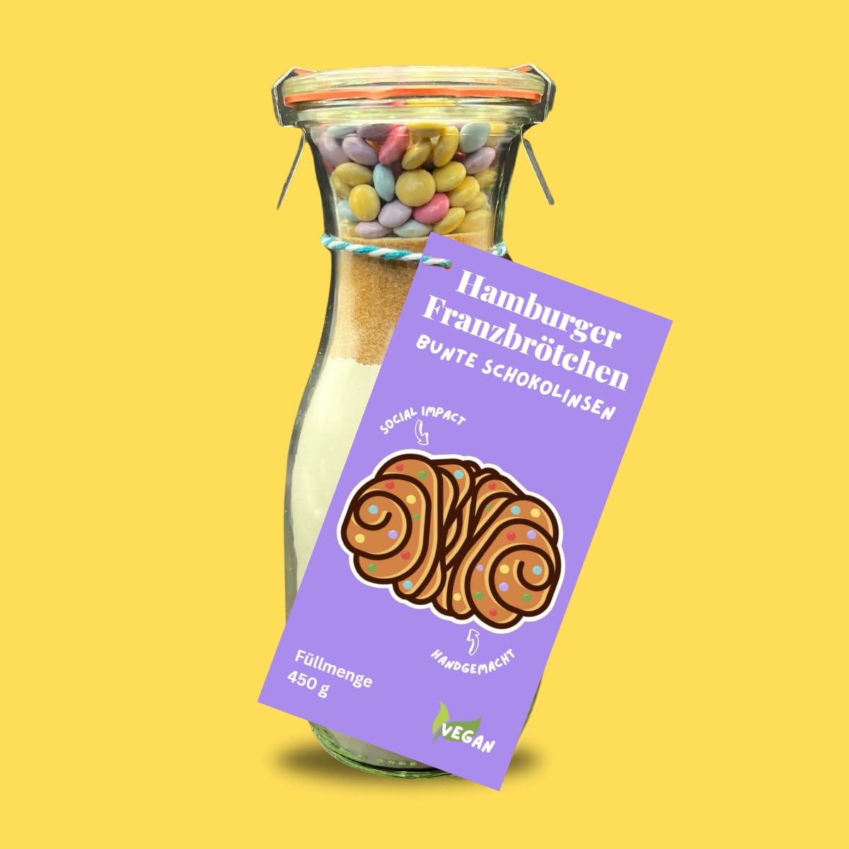 Franzbrötchen Backmischungen Geschenkset mit vier leckeren Sorten, vegan mit nachhaltigen und regionalen Zutaten als Geschenk oder Souvenir aus Hamburg