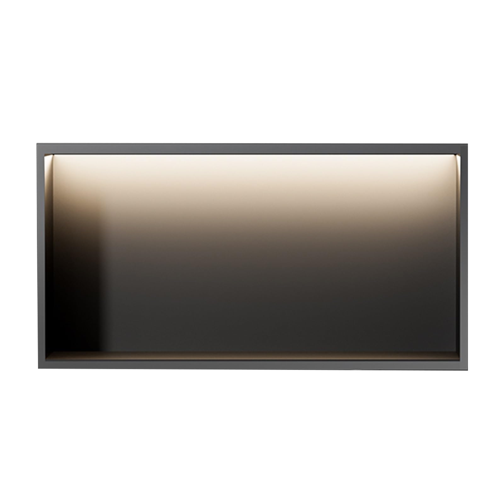Niche de douche en acier inoxydable avec LED étagère encastrable noire haut de gamme 120 cm