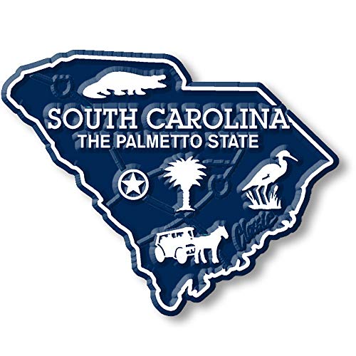Image of South Carolina Small State Magnet by Classic Magnets, 2.3" x 1.9", Collectible 3D Rubber Vintage-Style Souvenirs and Gifts Made in The USA
