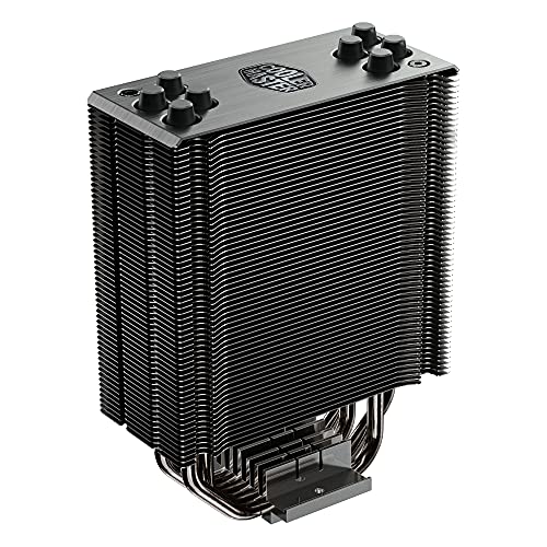 Cooler Master Hyper 212 Black Edition CPU Cooling System - Quiet, Sleek and Precise, 4 Continuous Direct Contact Heat Pipes with Fins, Silencio FP120 Fan