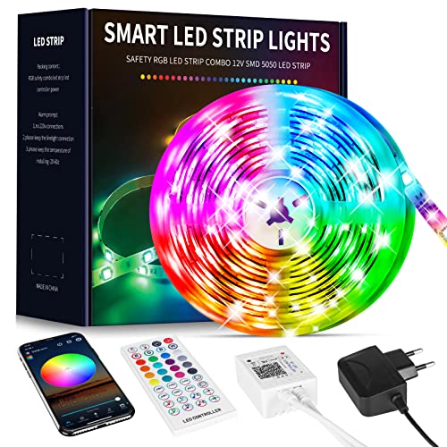 Beaeet Luces Led Habitacion 10 Metros, Tiras Led RGB 5050 Luces Led Habitación, Control con App y Mando a Distancia,16...