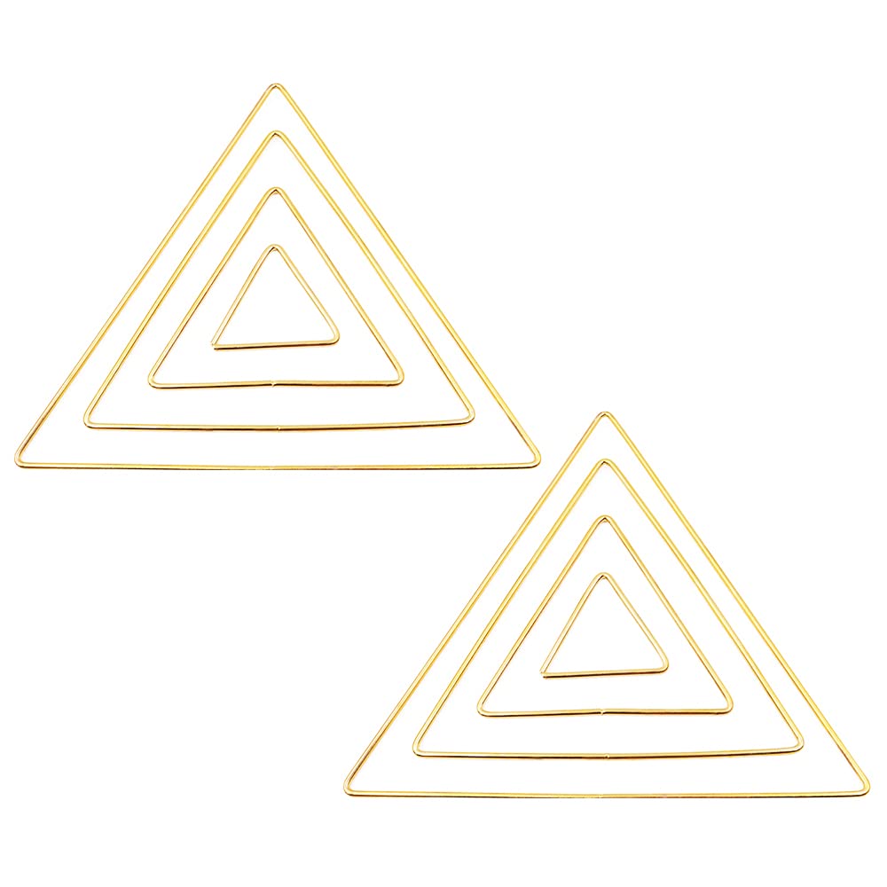 Wangcl Gold 8 Pcs Diy Macrame Metal Floral Wreath Crafts Hoops Triangle Metal Dream Catcher Rings Diy Craft Dream Catcher Making Tools （4 Sizes）