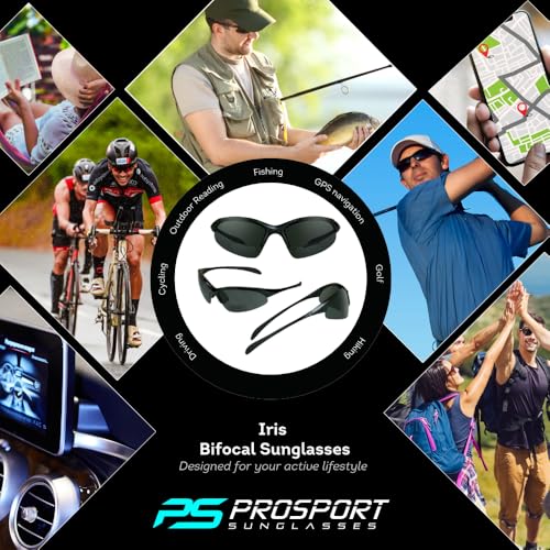 Image of Bikershades proSPORT Bifocal Sunglass Readers Sport Golf Cycling Running Rubber Ear Nose Pieces1.50 2.00 2.50